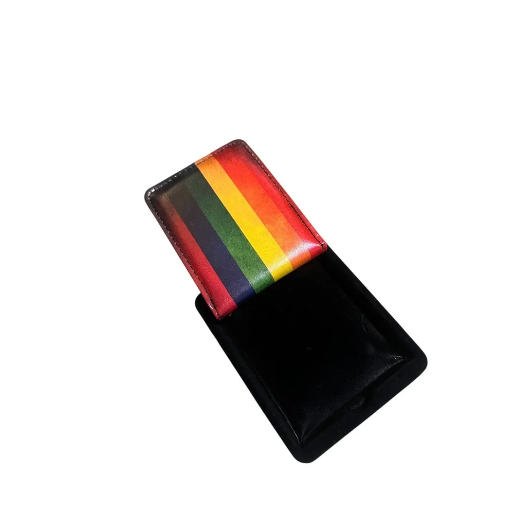 NEW Buckle-Down Rainbow Stripe Vegan Leather Bifold Wallet Mens Womens Accessory